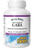 Stress-Relax 100% Natural Gaba 100mg (Tropical Fruit) - 60 Chew Tabs