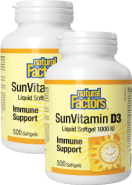 SunVitamin D3 1,000iu - 500 + 500 Softgels FREE - Natural Factors