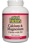 Calcium & Magnesium Citrate With D3 - 180 Caps