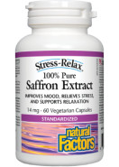 Stress - Relax Saffron Extract (100% Pure) 14mg - 60 V-Caps - Natural Factors