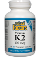 Vitamin K2 100mcg (Mk-7) - 180 V-Caps BONUS