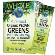 Whole Earth & Sea Pure Food Organic Vegan Greens Protein Bar - 6 Bars