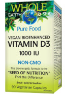 Whole Earth & Sea Pure Food Vegan Bioenhanced Vitamin D3 1,000iu - 90 V-Caps