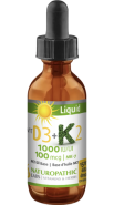 Vitamin D3 1000iu + K2 100mcg Liquid - 15ml