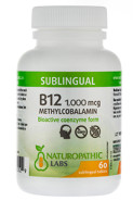 B-12 Methylcobalamin 1,000mcg Sublingual - 60 Lozenges