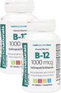 Vitamin B-12 1,000mcg With Folic Acid (Cherry) - 90 + 90 Sublingual Tabs (2 For Deal)