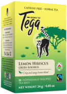 Lemon Hibiscus Green Rooibos Premium Herbal Tea (Certifed Organic Fair-Trade) - 16 Tea Bags