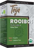 Rooibos Pure Green Premium Herbal Tea (Certified Organic Fair-Trade) - 40 Tea Bags