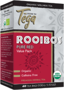 Rooibos Pure Red Premium Herbal Tea (Certified Organic Fair-Trade) - 40 Tea Bags