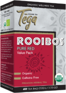 Rooibos Pure Red Premium Herbal Tea (Certified Organic Fair-Trade) - 40 Tea Bags