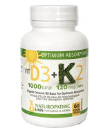 Vitamin D3 1,000iu + K2 120mcg - 60 Softgels