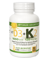 Vitamin D3 1,000iu + K2 120mcg - 60 Softgels