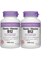 Vitamin B-12 (Methylcobalamin) 1,000mcg - 90 + 90 Sublingual Tabs (2 For Deal)