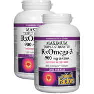 RxOmega-3 Maximum Triple Strength 900mg - 150 + 150 Softgels (2 For Deal)
