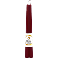 Pure Beeswax Candle Taper Pairs (Burgundy) - 12 Inches x 2