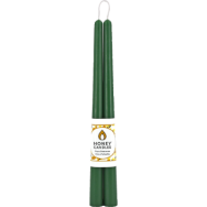 Pure Beeswax Candle Taper Pairs (Forest Green) - 12 Inches x 2