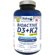 Bioactive D3 + K2 (Mk-7 Form) 2,500iu + 120 mcg- 400 Softgels