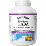 Stress-Relax 100% Natural Gaba 100mg (Tropical Fruit) - 120 Chew Tabs