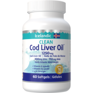 Clean Icelandic Cod Liver Oil 1250mg - 60 Softgels