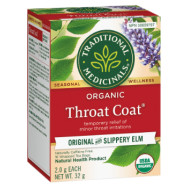 Organic Throat Coat Tea Original With Slippery Elm - 16 Tea Bags
