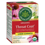 Organic Throat Coat Tea (Lemon Echinacea) - 16 Tea Bags