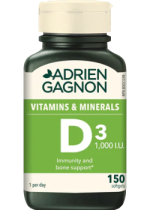 Vitamin D3 1,000iu - 150 Softgels - Adrien Gagnon