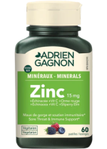 Zinc 15mg (Mixed Berry) - 60 Lozenges - Adrien Gagnon