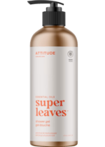 Essential Oils Super Leaves Shower Gel (Patchouli & Black Pepper) - 473ml - Attitude 