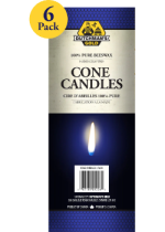 Pure Canadian Beeswax Cone Candles - 6 Pack