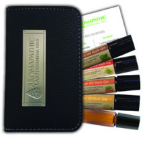 Essential Oil Roll-On (Citronella, Lemon, Orange, Patchouli DIY Empty Roll-On) + Vegan Leather Wallet - 5 x 10ml