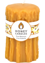 Pure Beeswax Candle Heritage Drip 5" x 3.25" Pillar