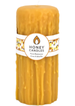 Pure Beeswax Candle Heritage Drip 7" x 3.25" Pillar