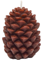 Pure Beeswax Candle Ornamental Ponderosa Pine Cone (Brown) - 4 1/4 x 3 Inches