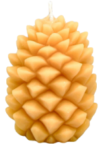 Pure Beeswax Candle Ornamental Ponderosa Pine Cone (Natural) - 4 1/4 x 3 Inches