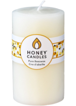 Pure Beeswax Candle Round Pillar (Pearl) 5 x 3