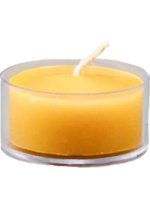Pure Beeswax Candle Tea Light (Natural) With Clear Plastic Cup