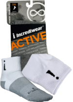 Active Socks (Quarter Height, White, SM) - 1 Pair