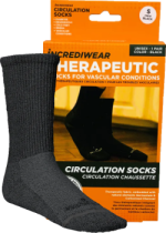 Circulation Socks (Crew Height, Black, SM) - 1 Pair