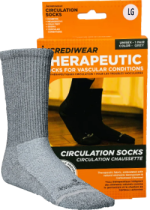 Circulation Socks (Crew Height, Grey, LG) - 1 Pair