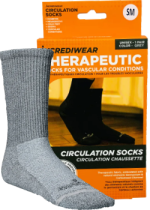 Circulation Socks (Crew Height, Grey, SM) - 1 Pair