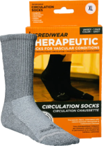 Circulation Socks (Crew Height, Grey, XL) - 1 Pair