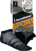 Thin Sport Socks (No Show, Black, SM) - 1 Pair