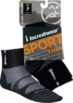 Thin Sport Socks (Quarter Height, Black, SM) - 1 Pair