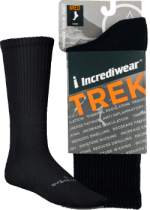 Trek Socks (Crew Height, Black, Med) - 1 Pair
