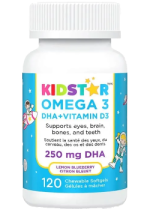 Omega 3 DHA + Vitamin D3 Chewables (Lemon Blueberry) - 120 Chew Softgels