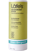Deodorant Plastic-Free Stick (Citrus & Bergamot) - 64g