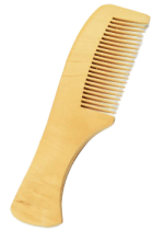 Natural Wood Comb (With Handle) - 1 Comb