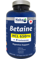 Betaine HCL 650mg + Protease - 150 V-Caps
