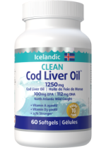Clean Icelandic Cod Liver Oil 1250mg - 60 Softgels