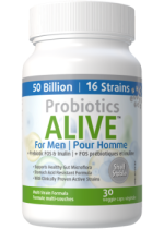 Probiotics Alive For Men 50 Billion (Plus FOS Prebiotic) - 30 V-Caps